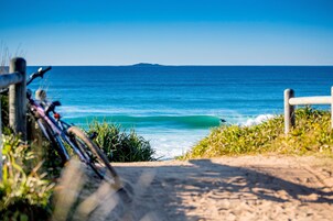 On the beach, white sand, kayaking