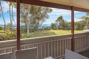 Deluxe Cabin - Sleeps 5 - Dog Friendly | Balcony view - Reflections Nambucca Heads - Holiday Park (Nambucca Heads)