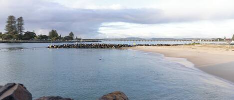 En la playa, surf, pesca