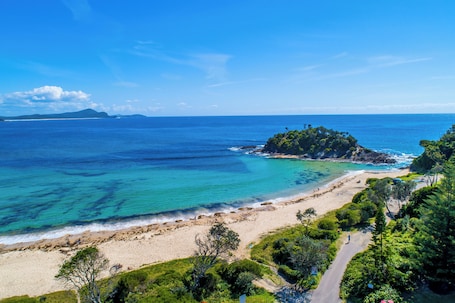 在海滩、冲浪运动/趴板冲浪. Seal Rocks反射-假日公园