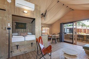 Superior Safari Tent - Sleeps 4 | Blackout curtains, iron/ironing board, free WiFi, bed sheets