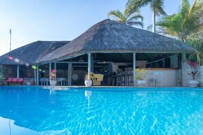 Outdoor pool, sun loungers - St Lucia Safari Lodge (St. Lucia)