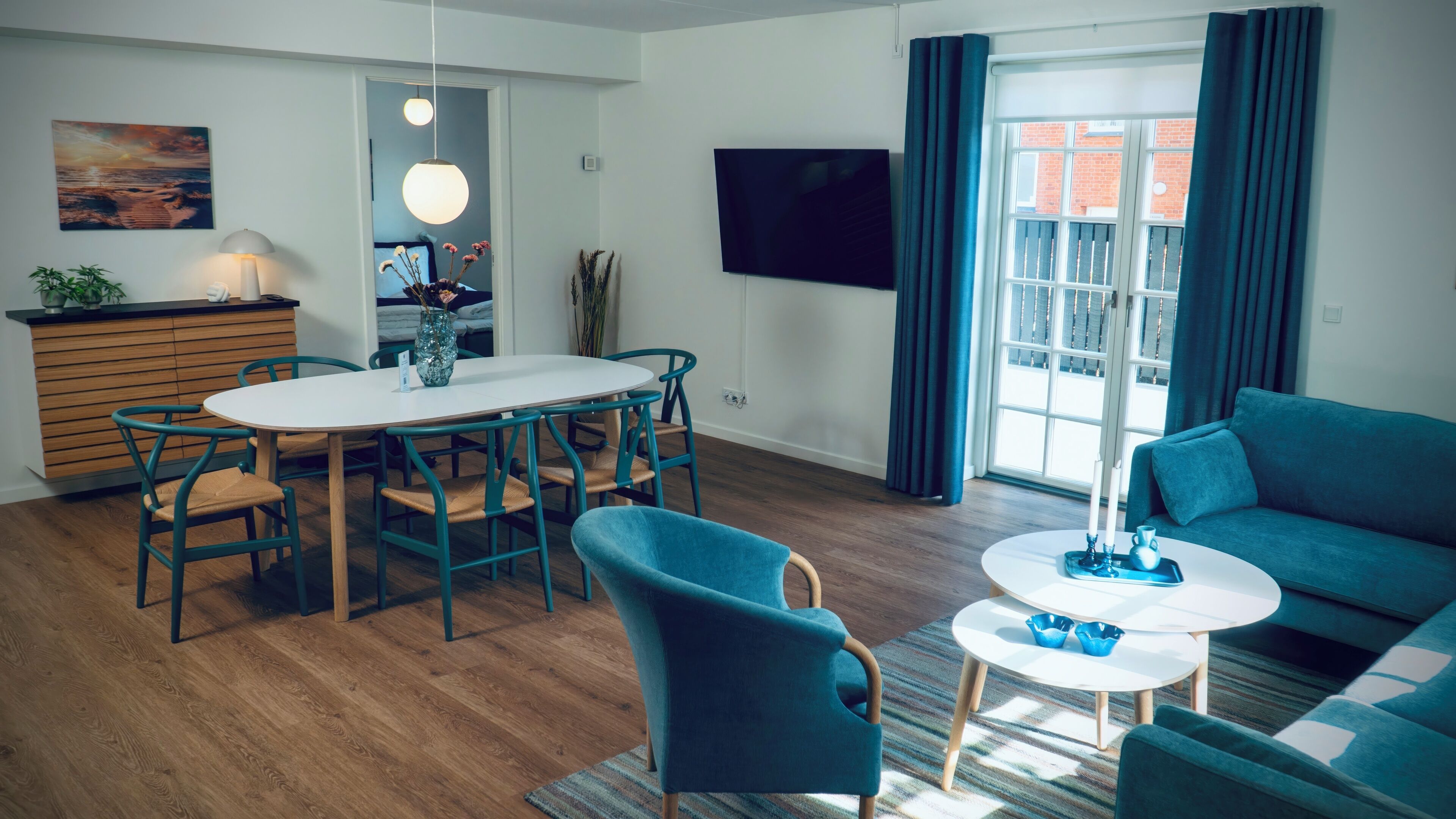 apartment 3 bedroom | living area | 16-inch tv with digital channels