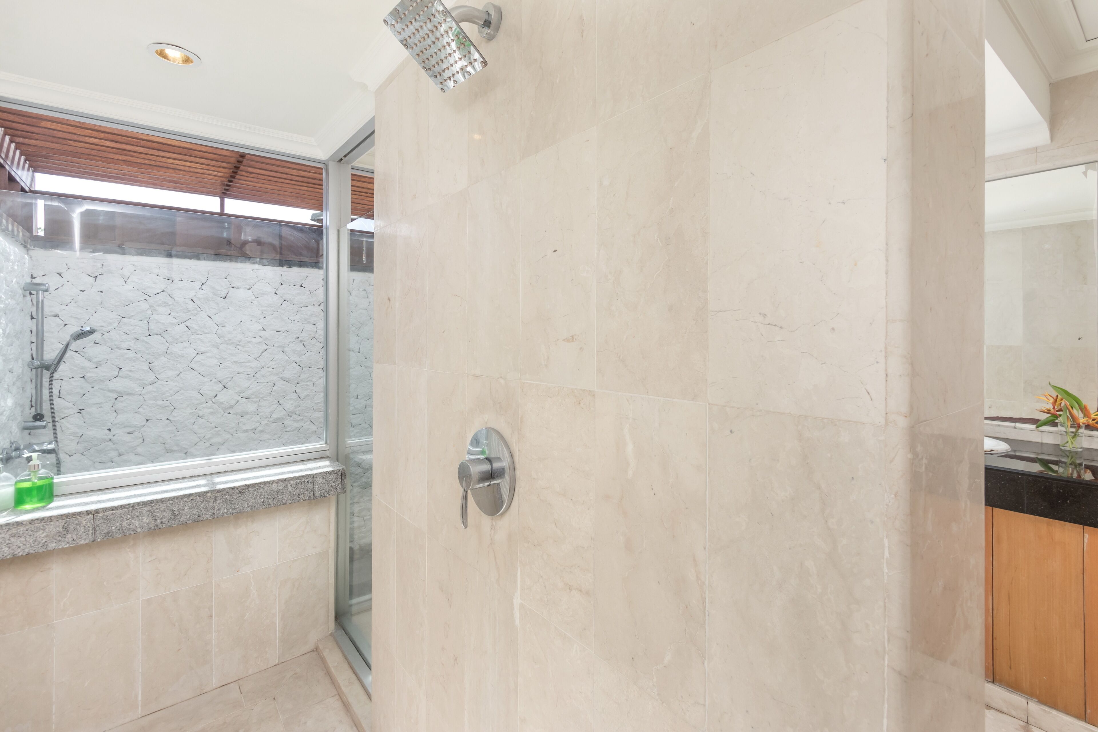 villa, 1 bedroom, garden view | bathroom | free toiletries, hair dryer, slippers, towels