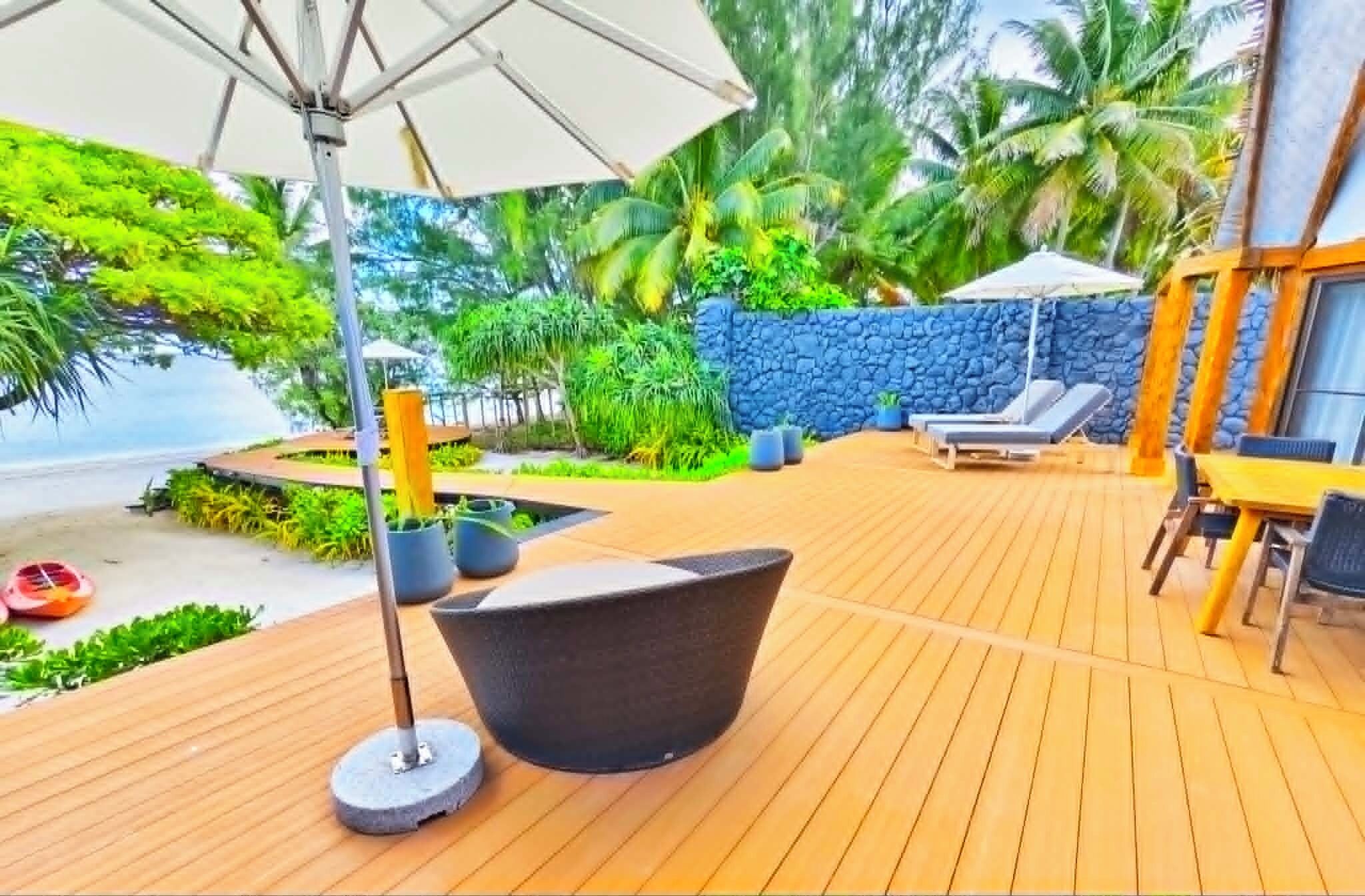 Luksusvilla, 2 soverom, privat basseng, ved strandkanten | Terrasse/patio