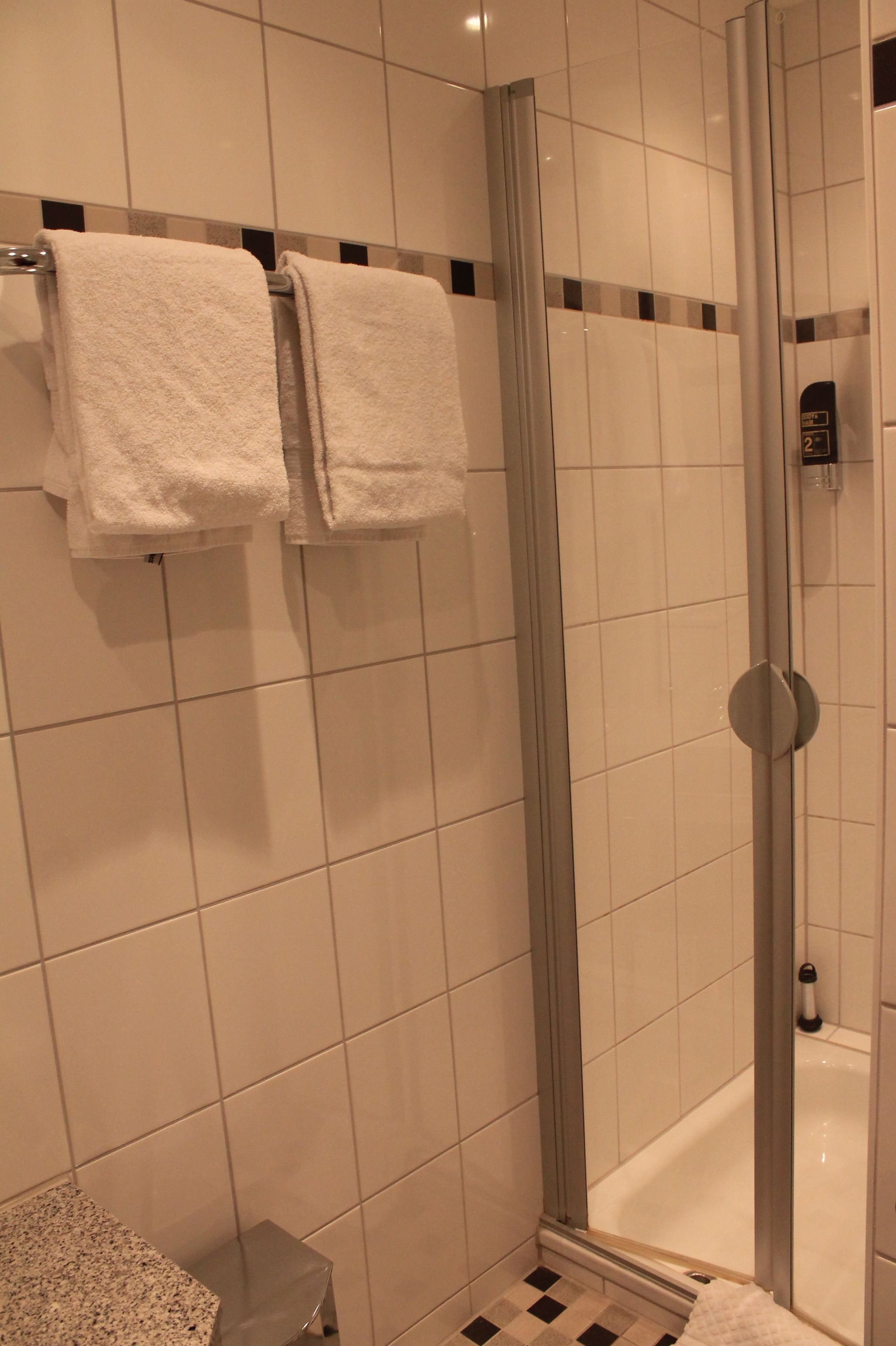 free toiletries, hair dryer, towels