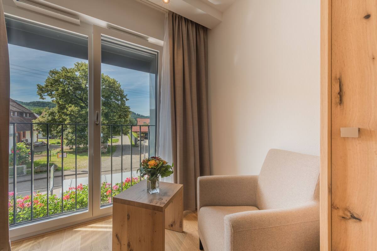 comfort double room single use | living area | 32-inch flat-screen tv with satellite channels, tv