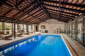 Indoor pool, 2 outdoor pools, pool umbrellas, sun loungers