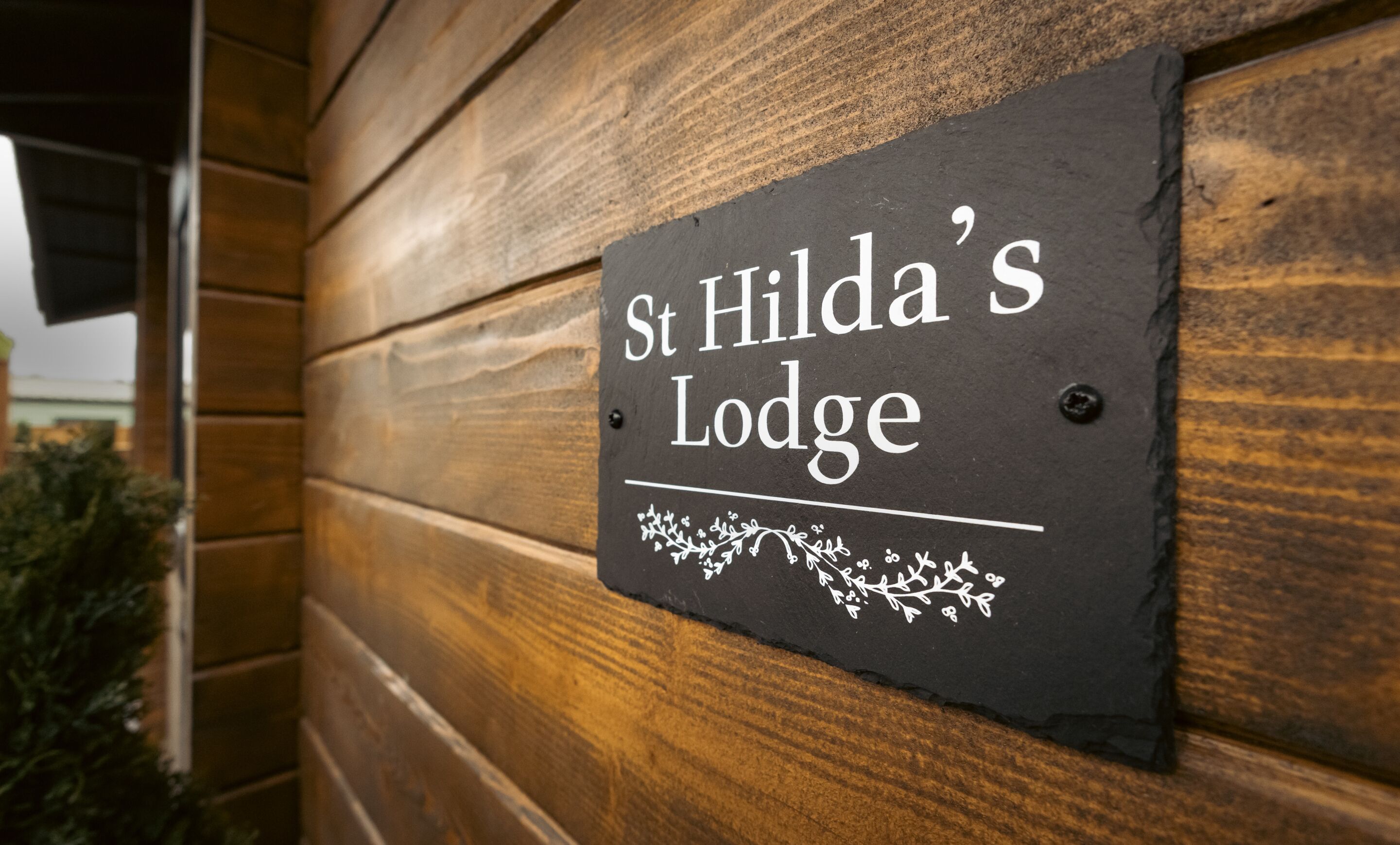 A sign for St Hilda's Lodge.