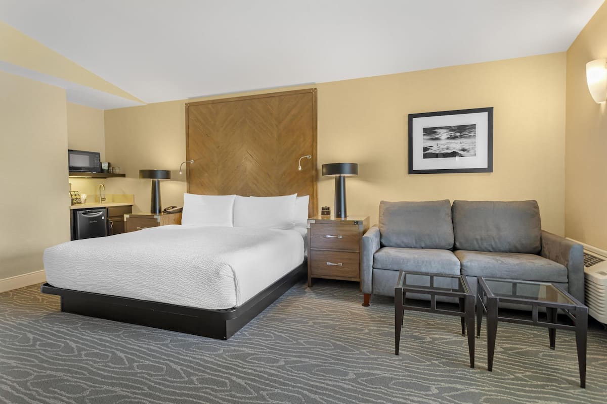 Suite, 1 King Bed, Non Smoking, Fireplace (2nd Floor) | Hypo-allergenic bedding, desk, laptop workspace, iron/ironing board