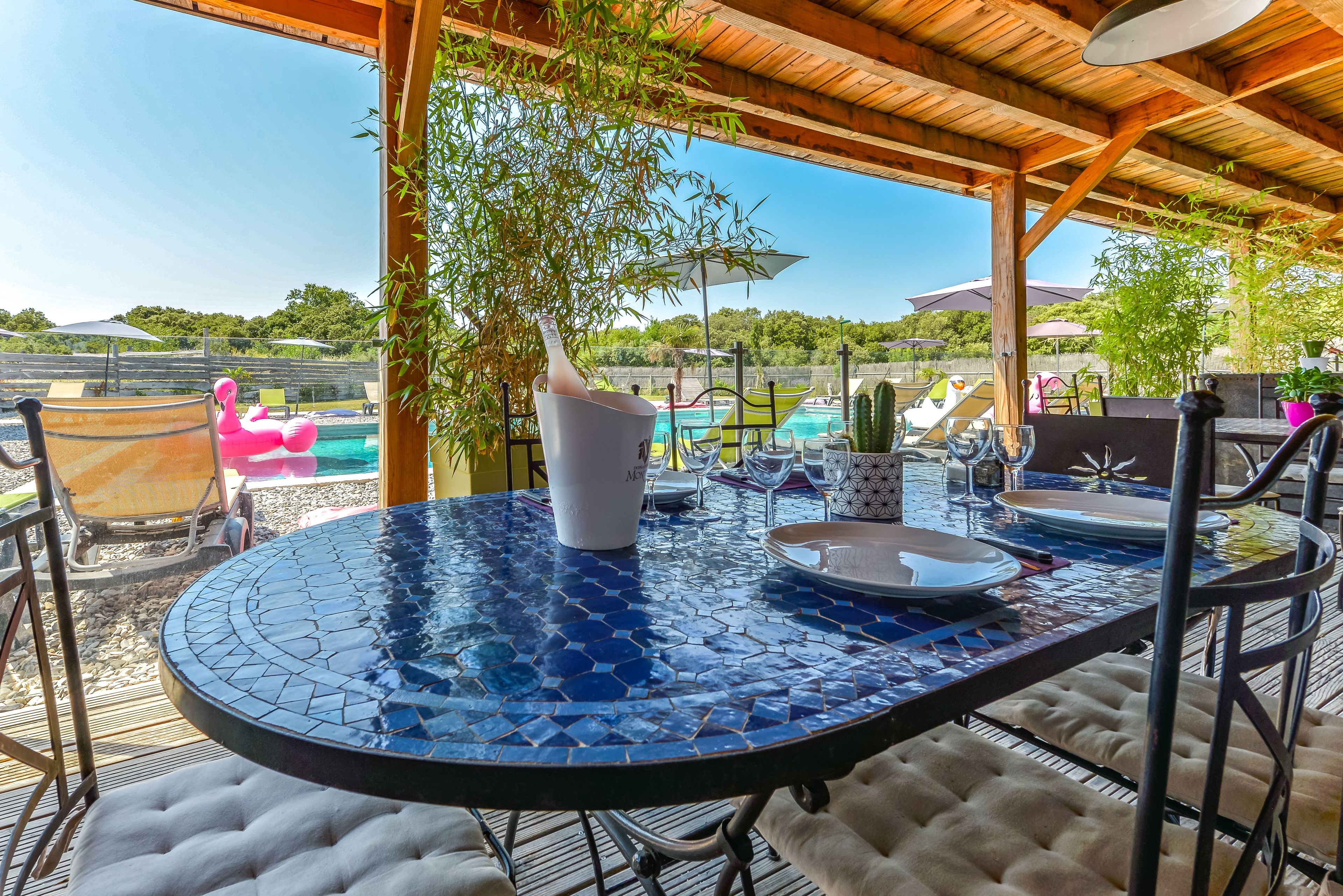 Breakfast, lunch, dinner served; French cuisine, pool views 