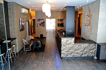Hotel entrance and lobby at The Lex NYC