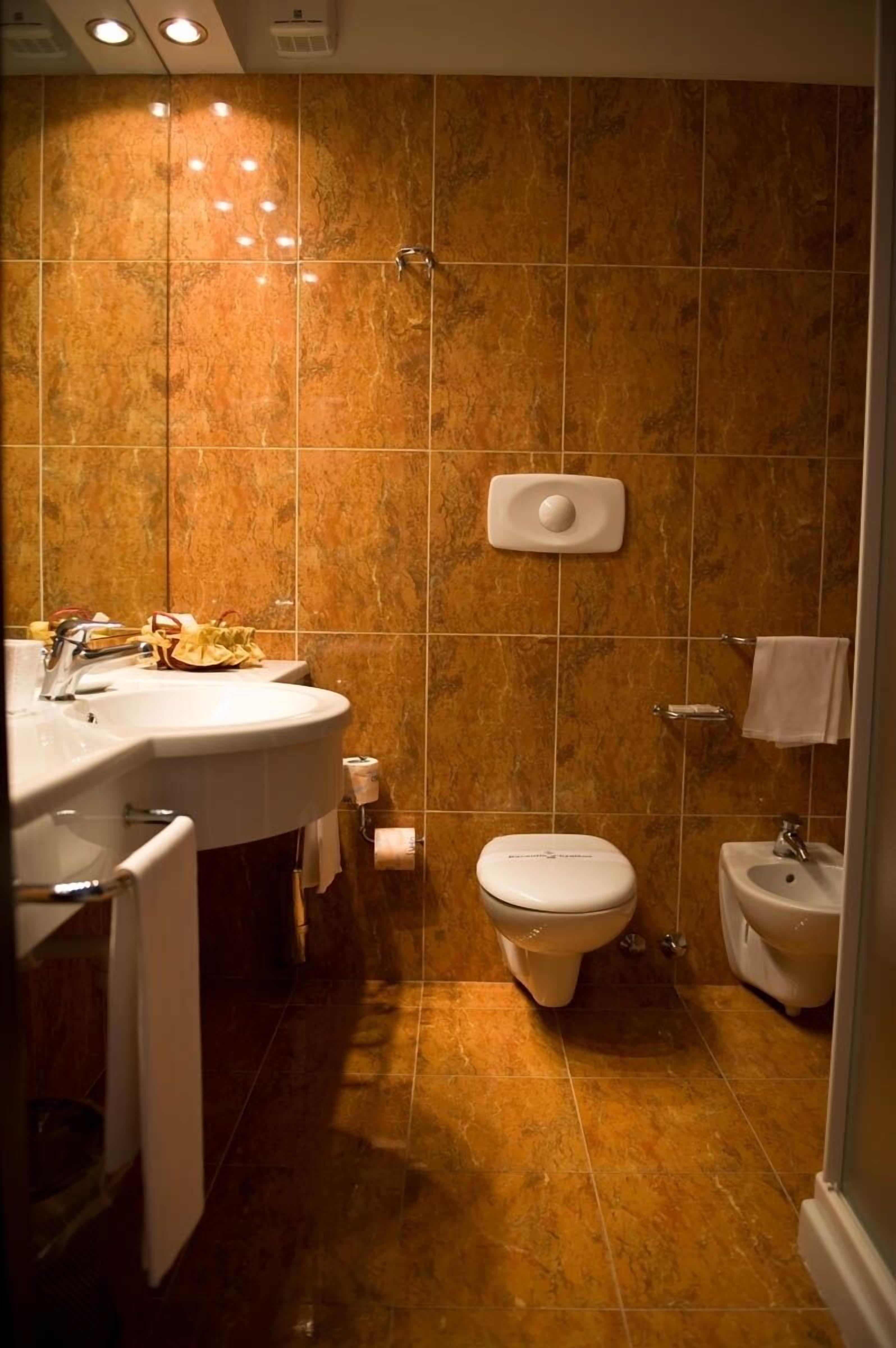 shower, free toiletries, hair dryer, bidet