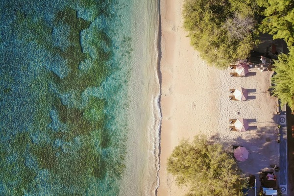 On the beach, white sand, scuba diving, snorkeling