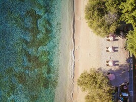 Plage, sable blanc, plongée sous-marine, snorkeling