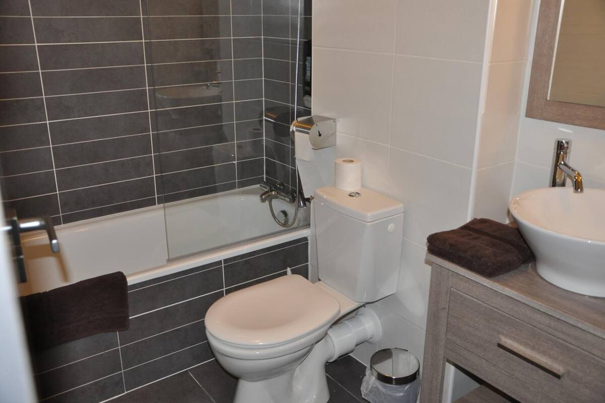 free toiletries, hair dryer, towels