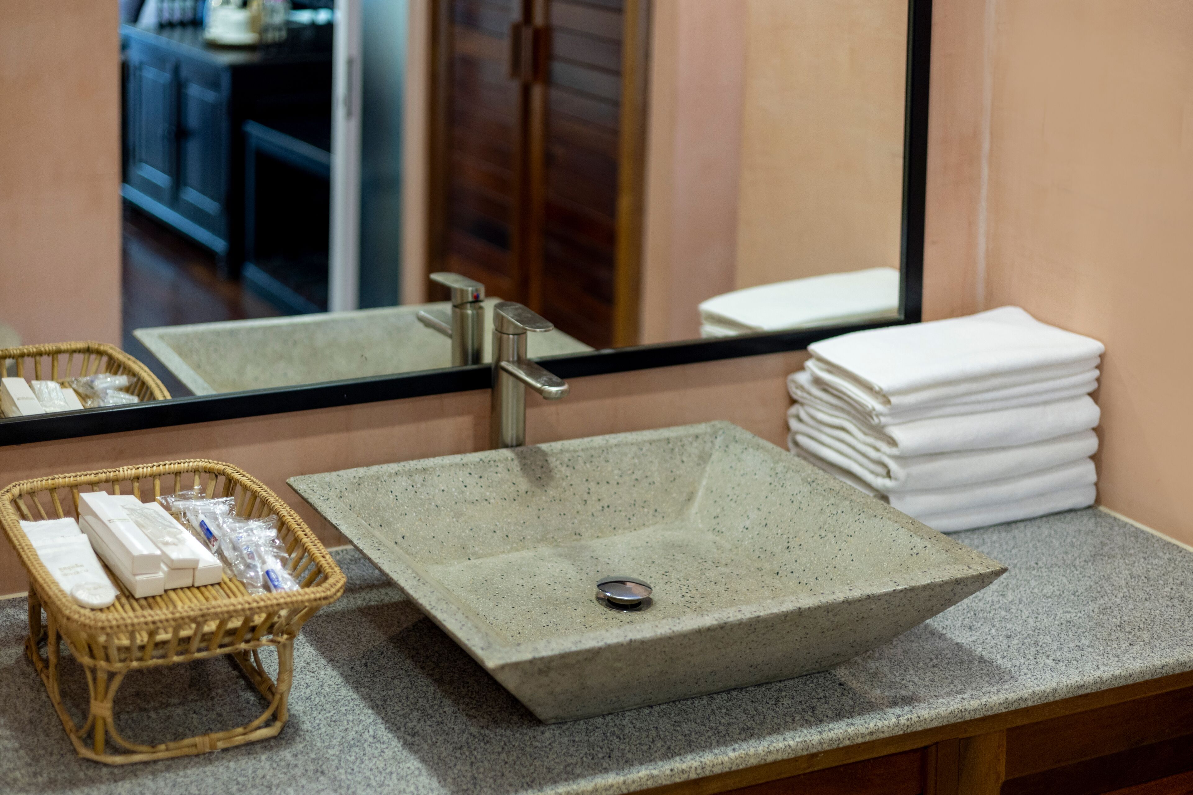 separate bathtub and shower, deep-soaking bathtub, free toiletries