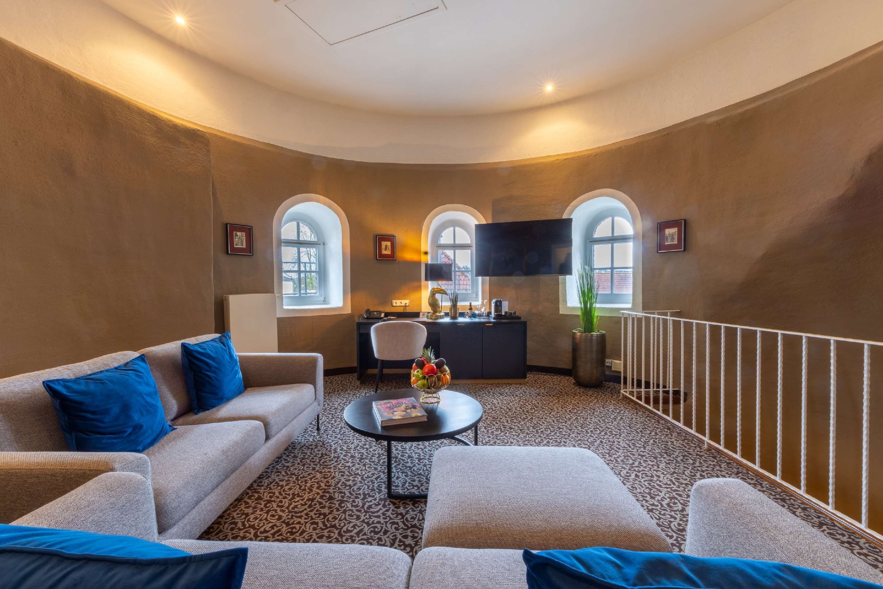 suite, 1 queen bed, city view (turmsuite) | 1 bedroom, hypo-allergenic bedding, minibar, in-room safe