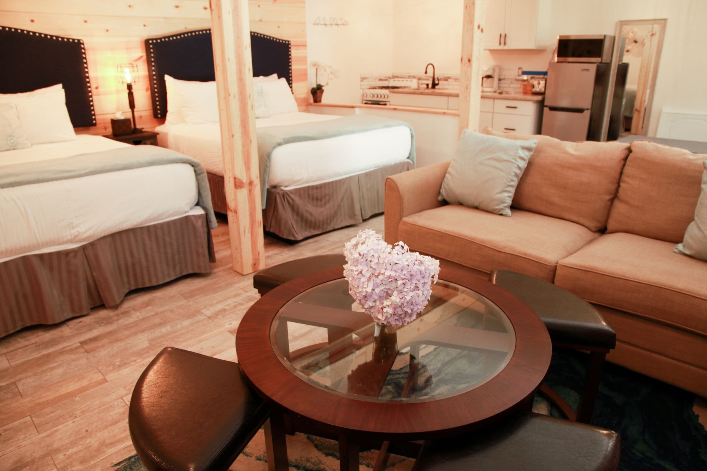 two queen riverview studio (room #11) | iron/ironing board, free wifi, bed sheets