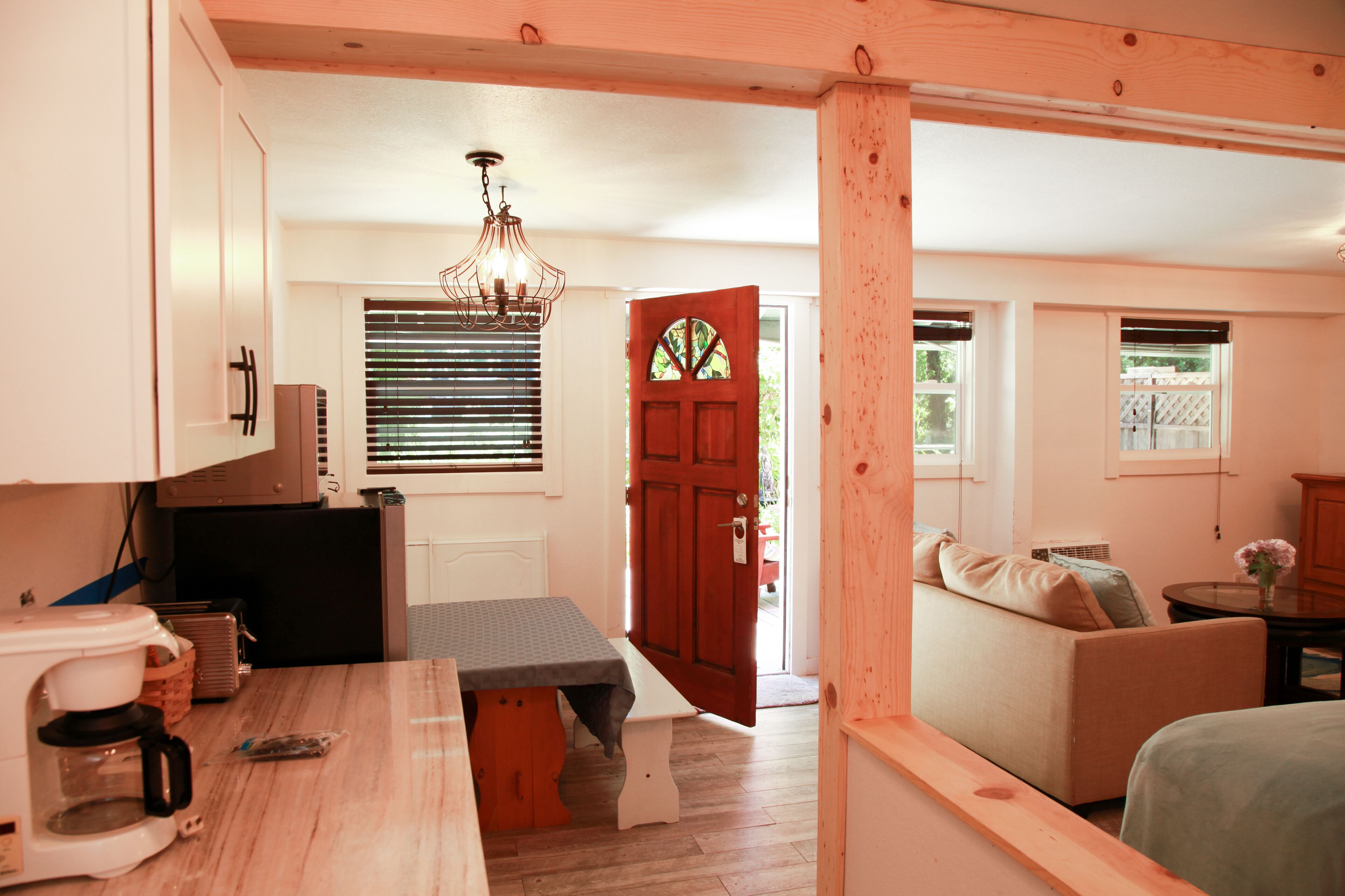 Two Queen Riverview Studio (Room #11) | Living area | TV