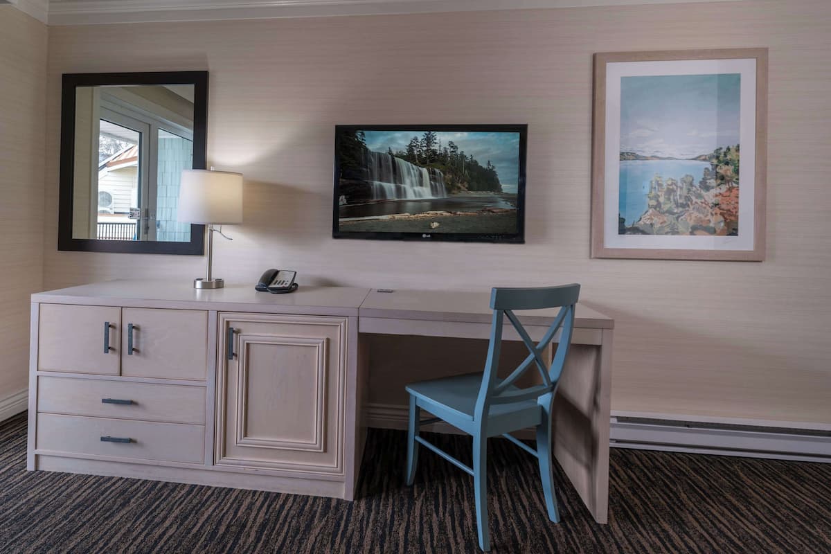 Desk, blackout drapes, iron/ironing board, free WiFi