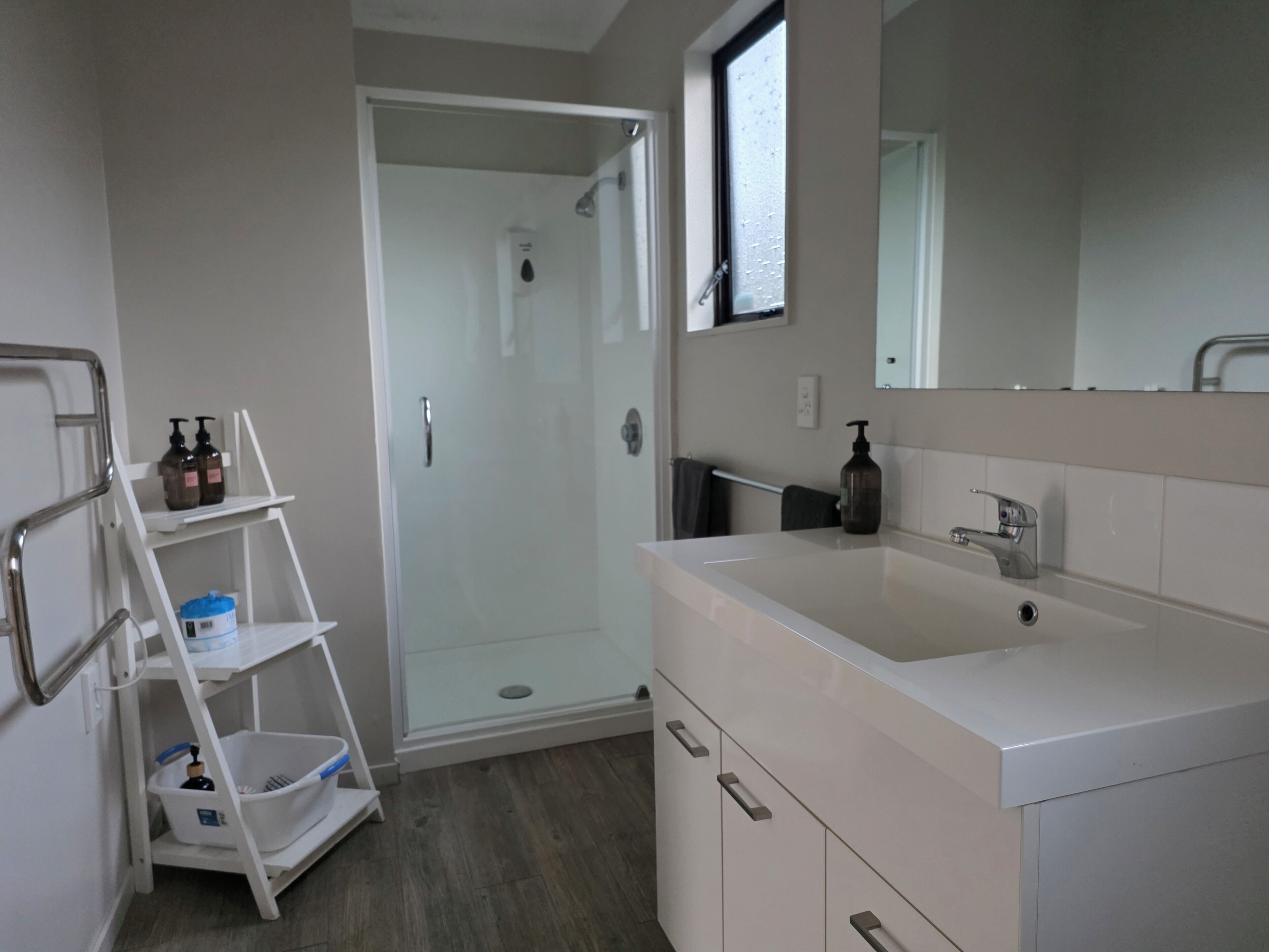 Hair dryer, towels