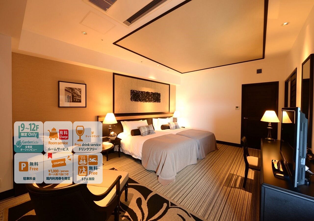 Premium Club Ocean Bath Room, Non Smoking (9F-12F) | Premium bedding, in-room safe, blackout curtains, iron/ironing board