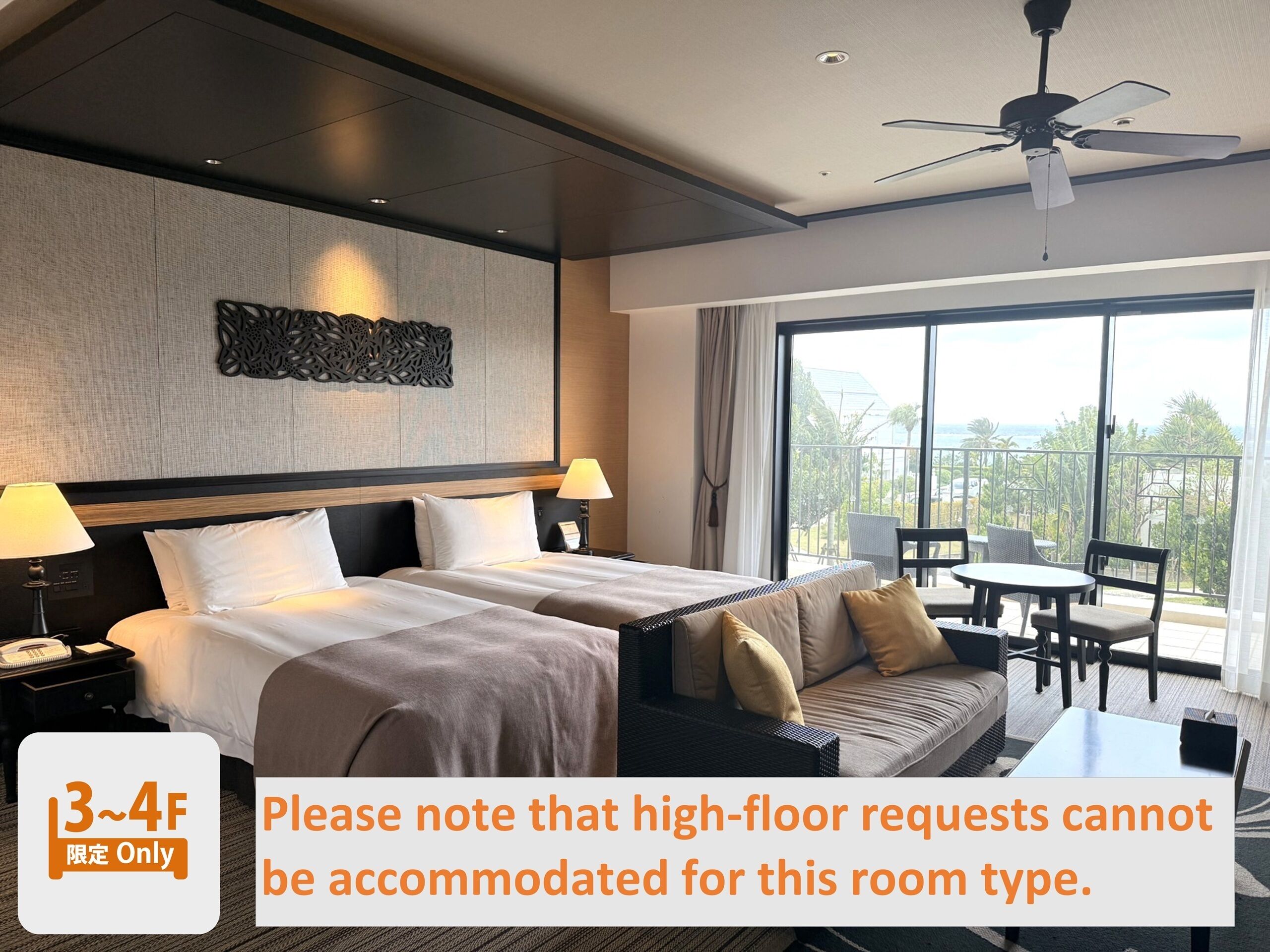 Partial Ocean View Corner (3F-4F), Non Smoking | Premium bedding, in-room safe, blackout drapes, iron/ironing board