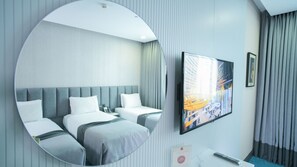 Perhesviitti | Italialaiset Frette-lakanat, ylelliset vuodevaatteet, minibaari