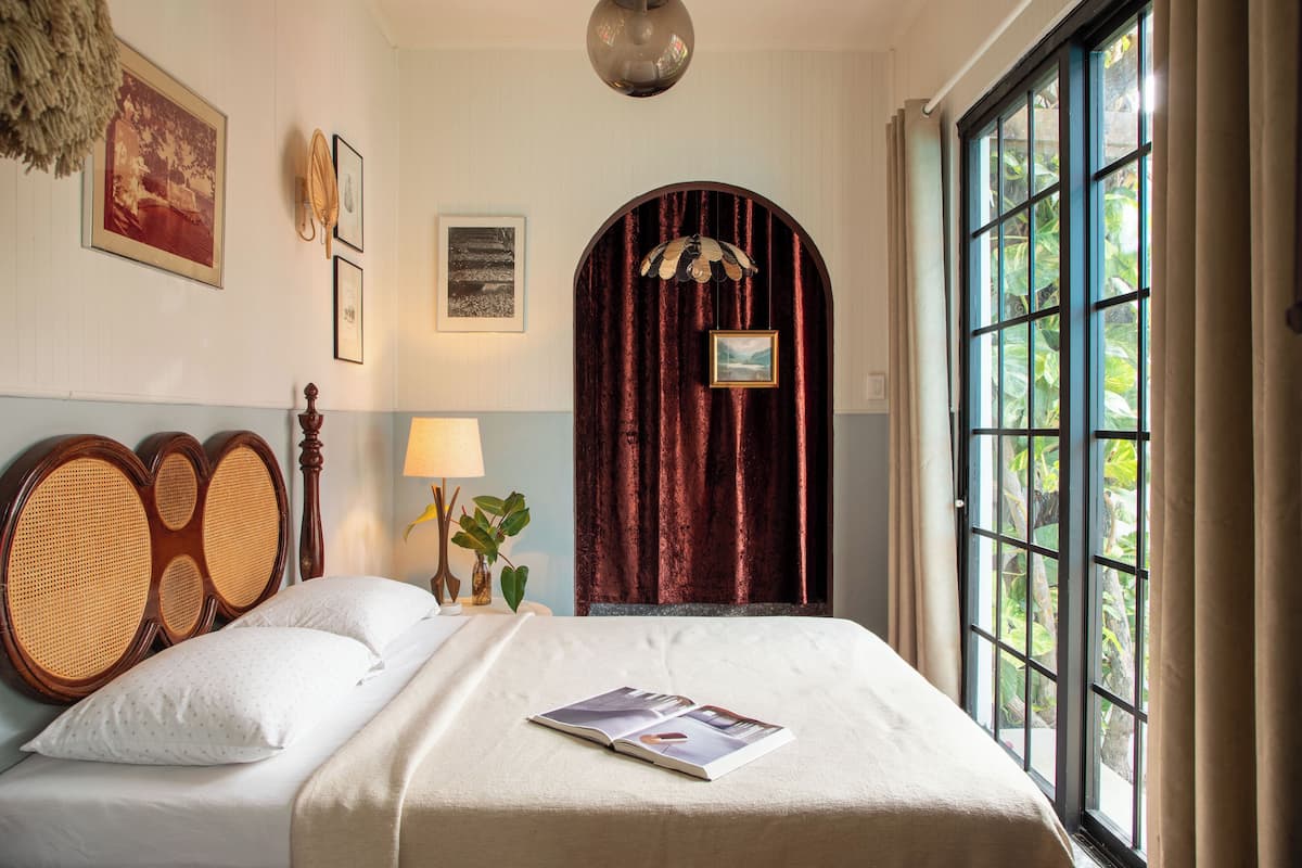 Design tweepersoonskamer, 1 queensize bed, patio | 1 slaapkamer, hypoallergeen beddengoed, een kluis op de kamer