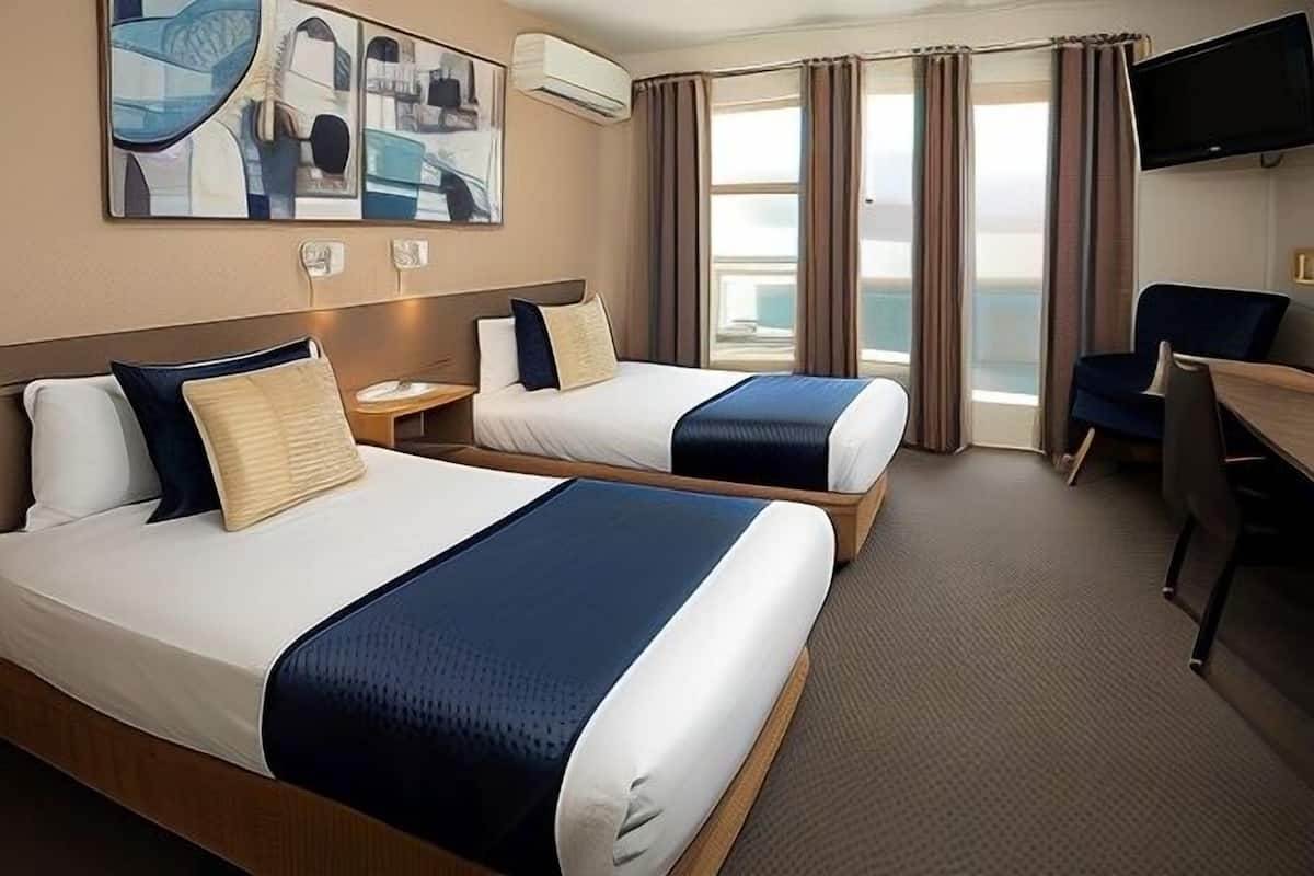 Desk, blackout drapes, iron/ironing board, free WiFi