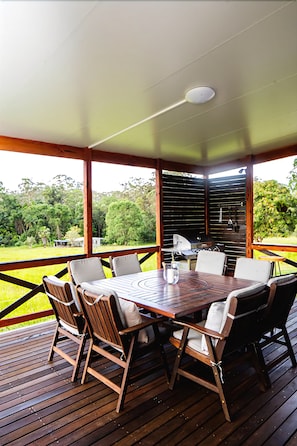 Tiny House on Wheels | Balcony view - Blackwattle Farm B&B and Farm Stay (Peachester)