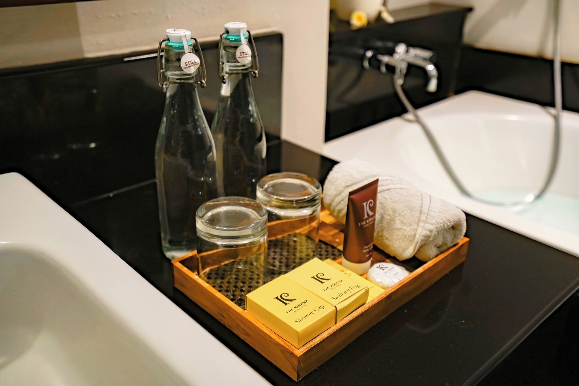 kirana suite with bathtub (free welcome fruit basket upon arrival) | bathroom | free toiletries, bathrobes, slippers, towels