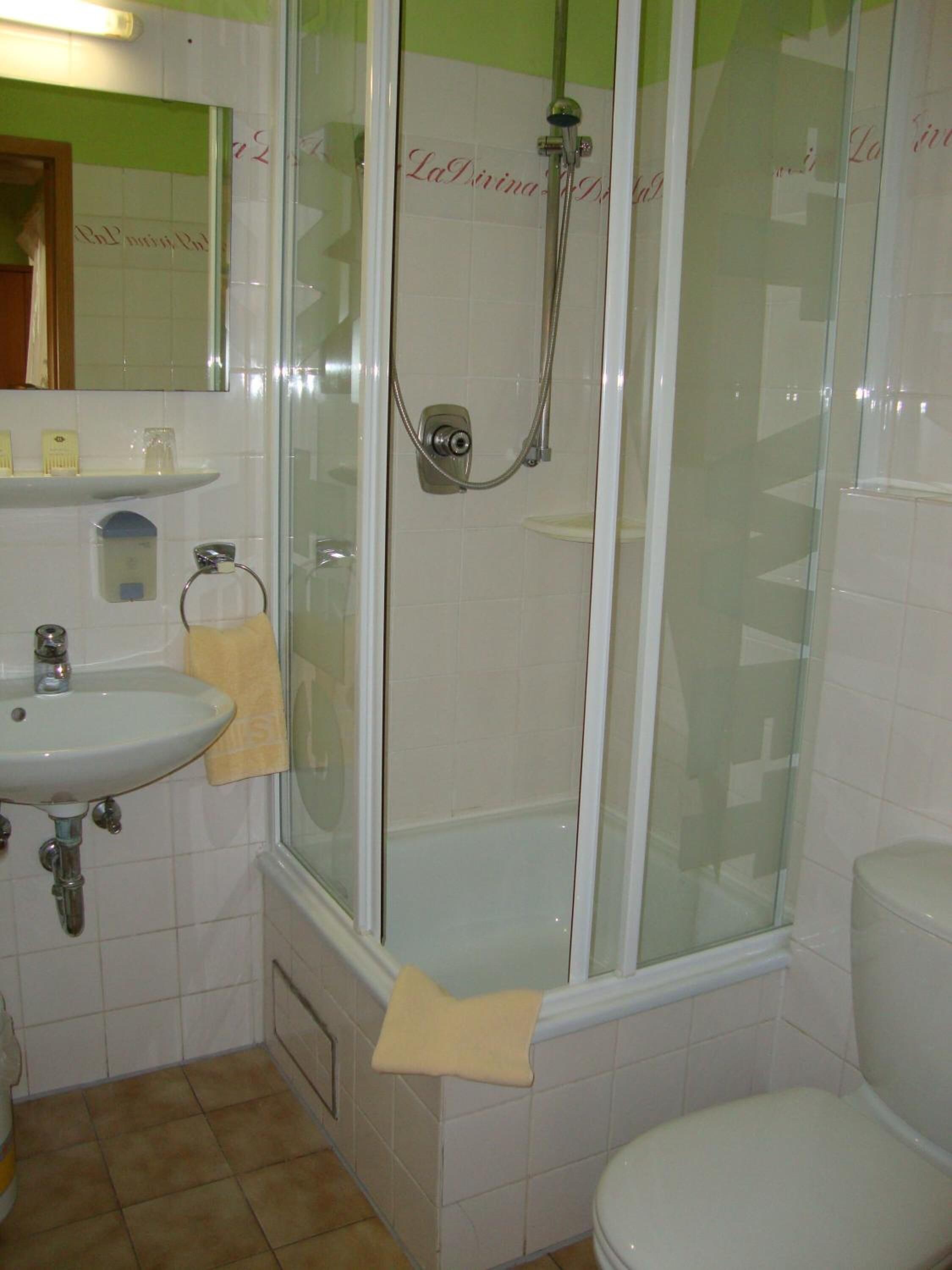 Dusche, Haartrockner, Handtücher