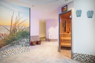 Sauna, steam room, body treatments, aromatherapy, hot stone massages