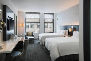 Room, 2 Queen Beds | In-room safe, desk, laptop workspace, iron/ironing board