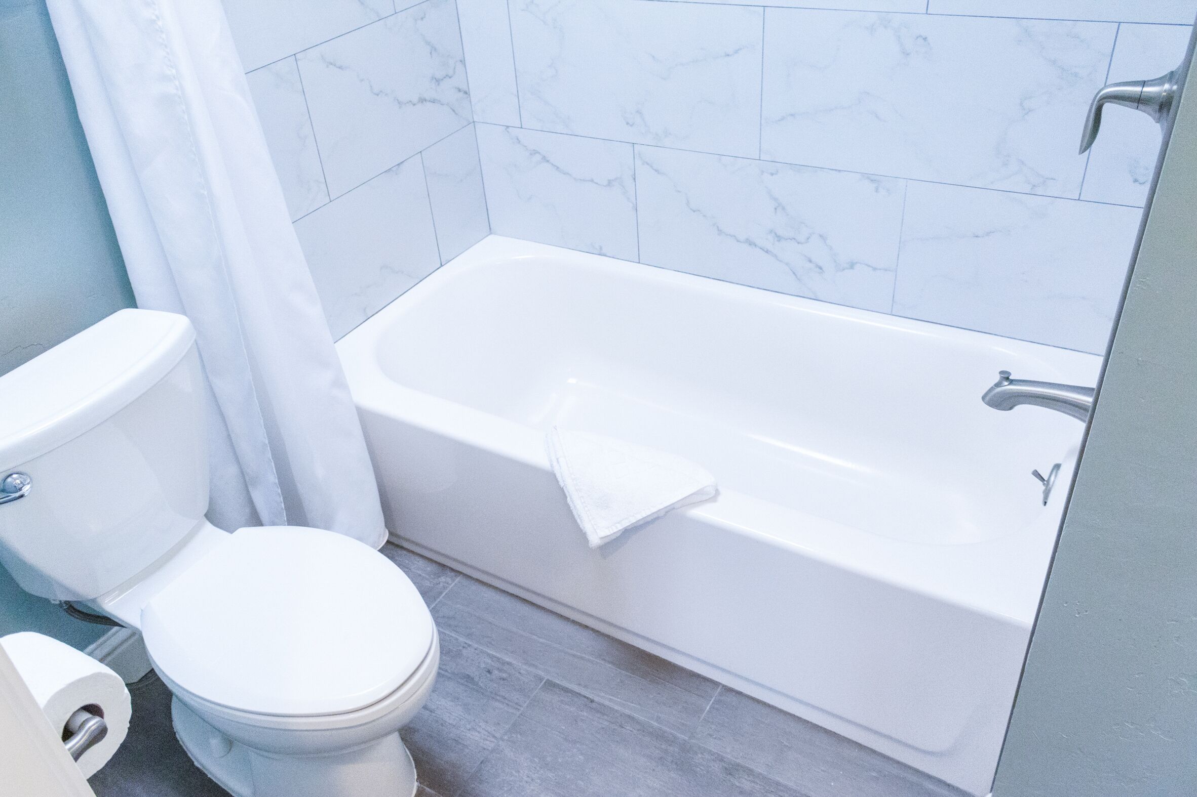 free toiletries, hair dryer, towels