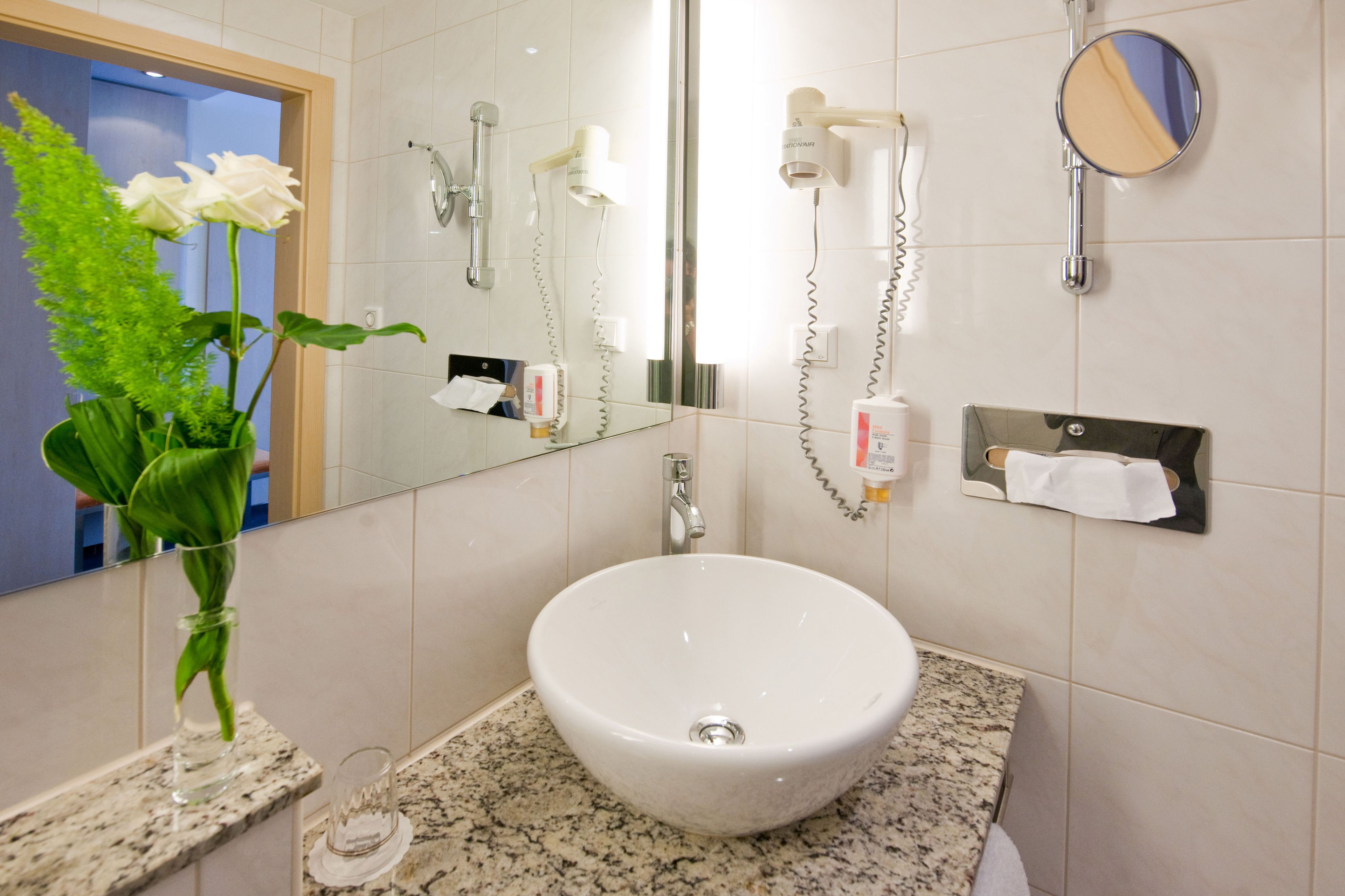economy room | bathroom | hair dryer, towels