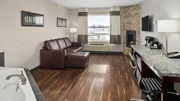 Fridge, microwave, coffee/tea maker