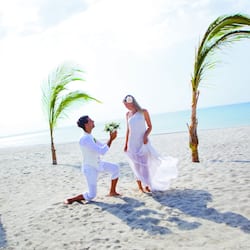 On the beach, sun loungers, beach towels, scuba diving