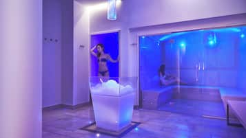 Sauna, hot tub, steam room, body treatments, mud baths, hydrotherapy