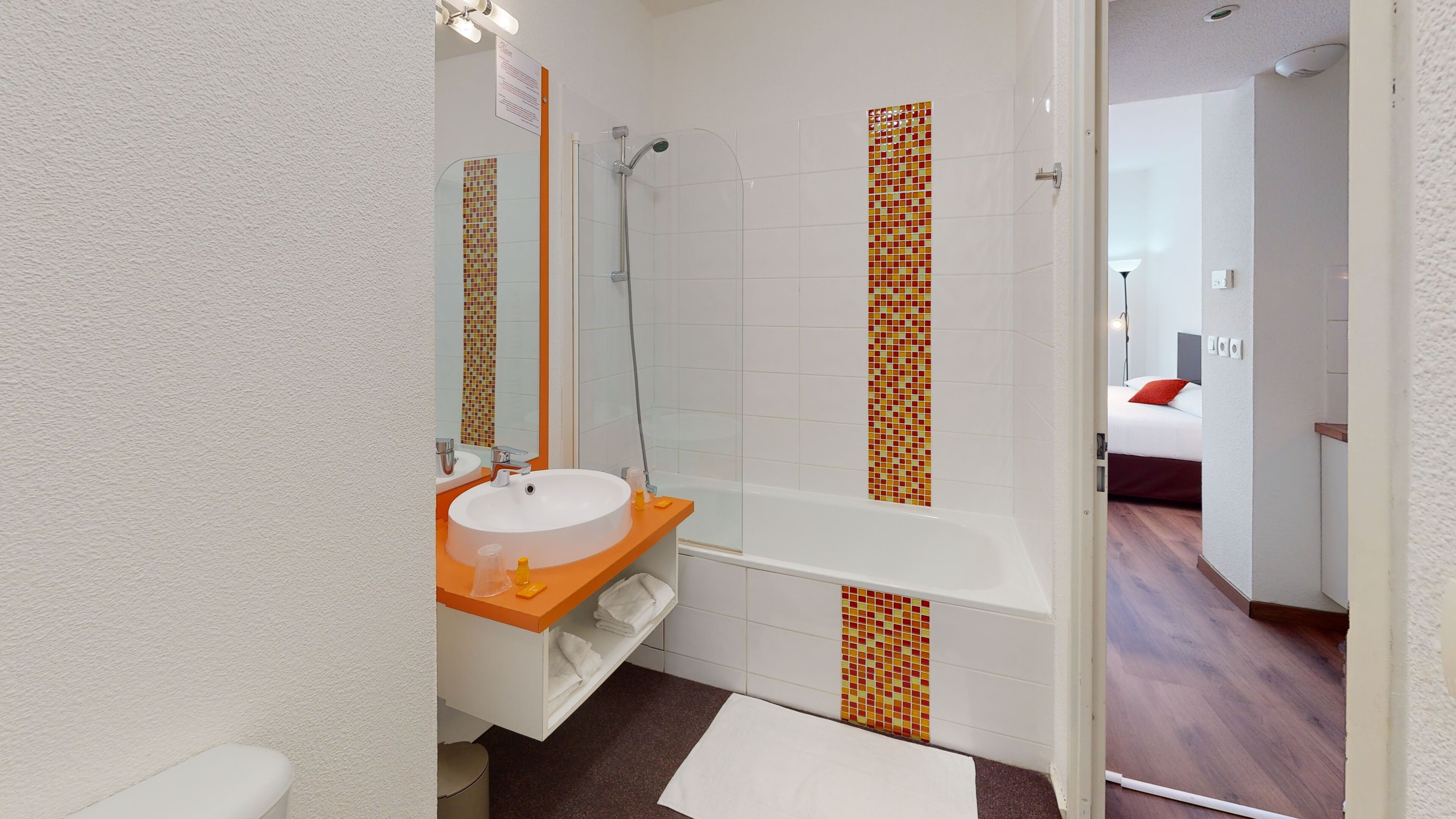 standard double room | bathroom | hair dryer, towels