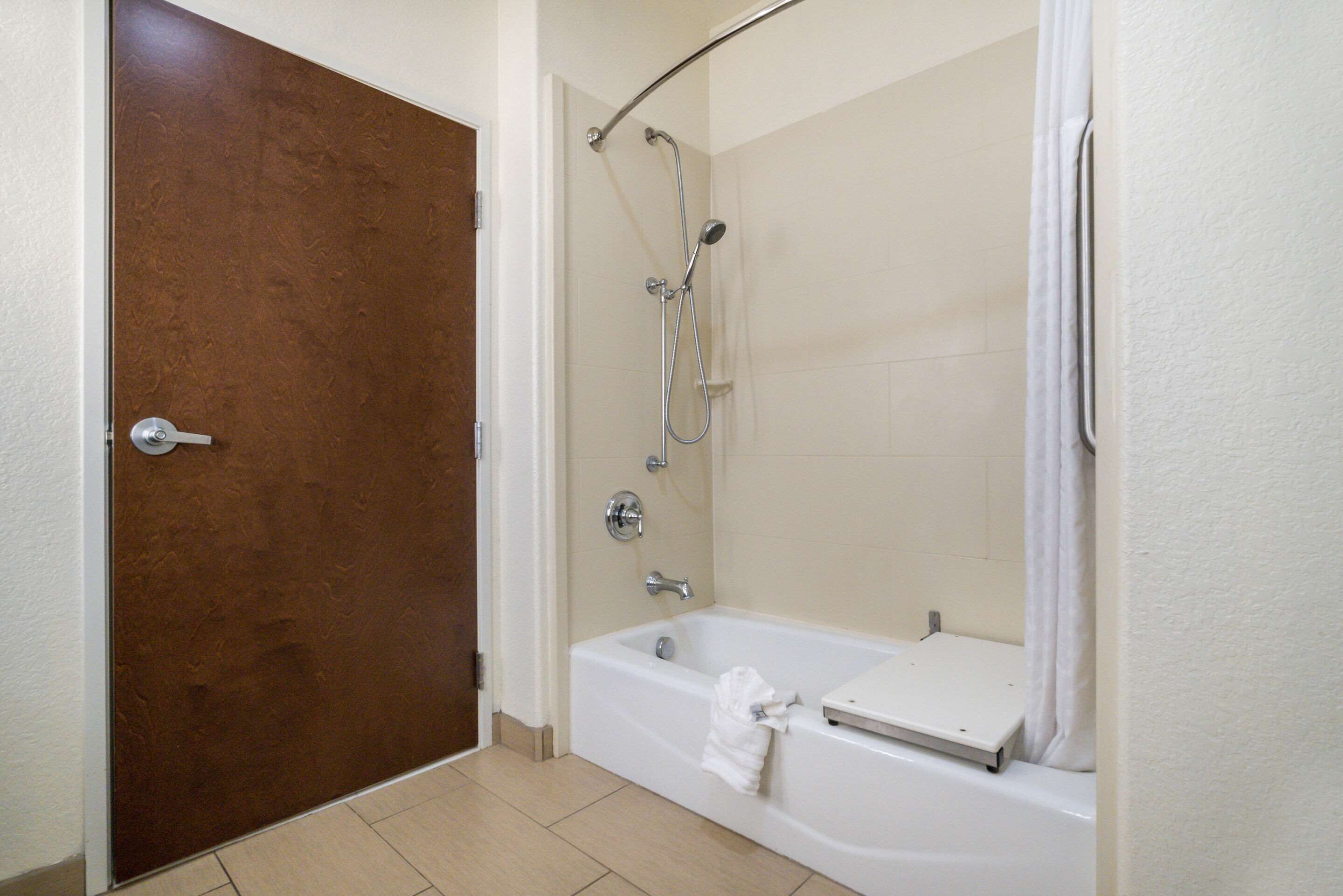 premium bedding, pillow-top beds, desk, blackout curtains