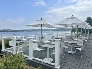 Dinner served, beach views 