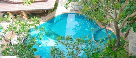 Premium Quadruple Room, 1 Bedroom, Non Smoking, Pool View | Balcony view