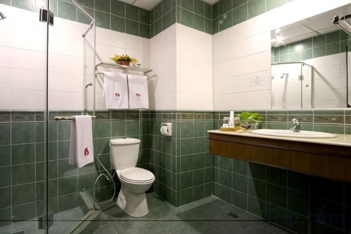 Bathroom | Shower, free toiletries, hair dryer (on request), slippers