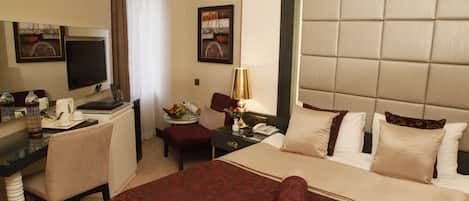 Free minibar items, in-room safe, soundproofing, free cots/infant beds