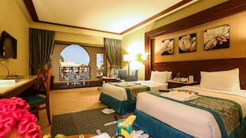 Egyptian cotton sheets, minibar, in-room safe, blackout drapes