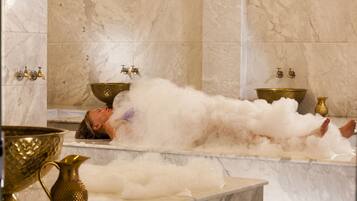 Sauna, hot tub, steam room, Turkish bath, body treatments