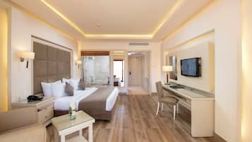 Chambre Deluxe, vue jardin | Draps en coton égyptien, minibar, coffres-forts dans les chambres